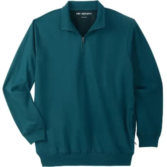 KingSize Men's Big & Tall Quarter Zip-Front Wicking Fleece Jacket by KS Sport image {4}