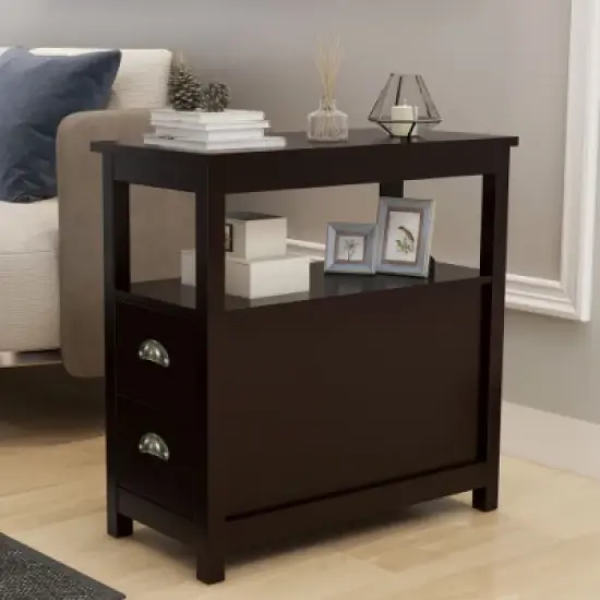 Organnice Brown Narrow Nightstand image {3}