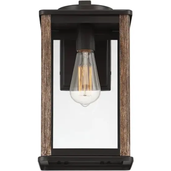 John Timberland Wordsworth Field Rustic Farmhouse Outdoor Wall Light Fixture Dark Bronze Wood Grain 14 1/4" Clear Glass Panels for Post Exterior Deck image {3}