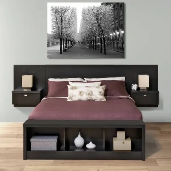 Series 9 Designer Floating Headboard with Nightstands - Prepac image {2}