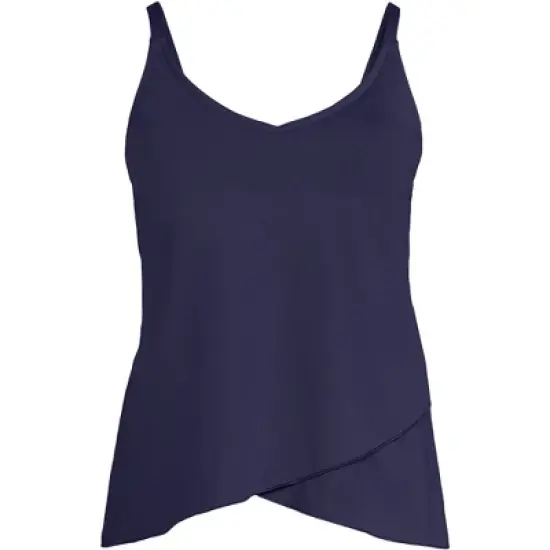 Lands' End Women's Chlorine Resistant V-Neck Tulip Hem Tankini Swimsuit Top with Adjustable Straps image {6}