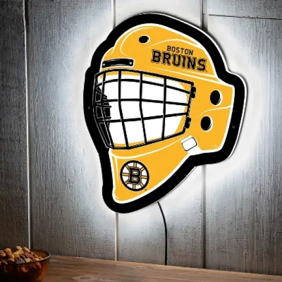 Evergreen Ultra-Thin Edgelight LED Wall Decor, Helmet, Boston Bruins- 15.6 x 19 Inches Made In USA image {1}