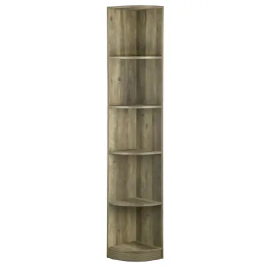FC Design 5 Tier Corner Bookcase Wooden Display Shelf Storage Rack Multipurpose Shelving Unit image {9}