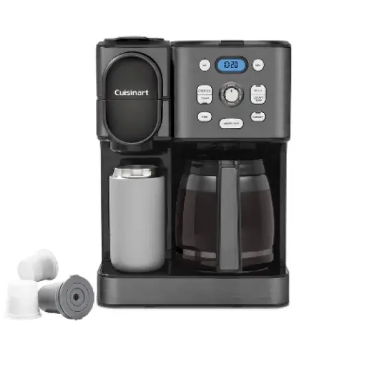 Cuisinart Coffee Center 2-IN-1 Coffee Maker and Single-Serve Brewer -Black Stainless Steel- SS-16BKS: Programmable K-Cup & Ground Coffee Machine image {3}