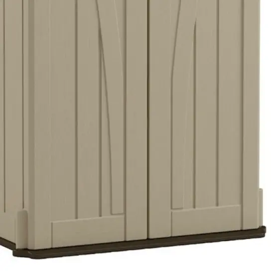Suncast BMS2000 22-Cubic Feet Durable All-Weather UV-Resistant Vertical Tall Storage Shed for Garden, Backyard, Patio, or Pool Supplies, Brown image {3}