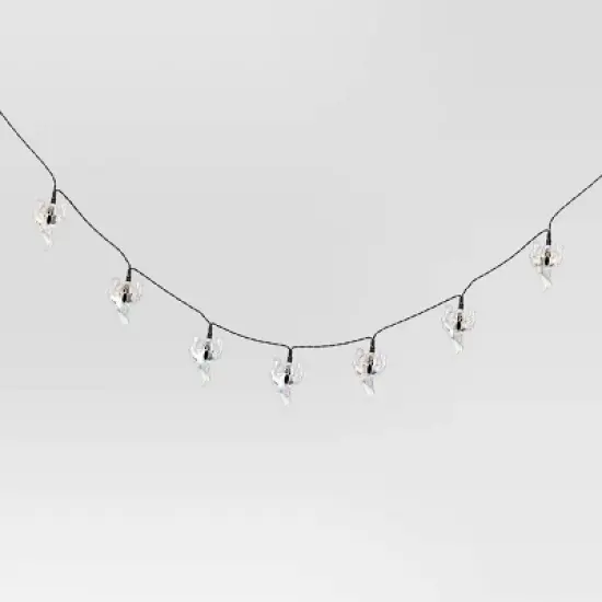 20ct LED Battery Operated Iridescent Ghost Halloween Indoor Outdoor Novelty String Lights Black/White - Hyde and EEK! Boutique&trade; image {2}