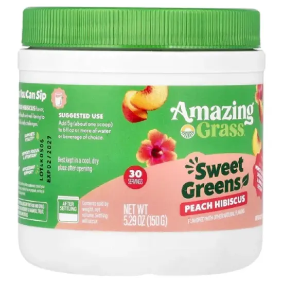 Amazing Grass Sweet Greens, Peach Hibiscus, 5.29 oz (150 g) image {3}
