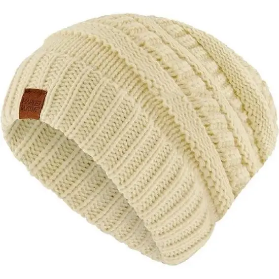 Market & Layne Women Chunky Knit Beanie Hat, Women Winter Hat image {10}