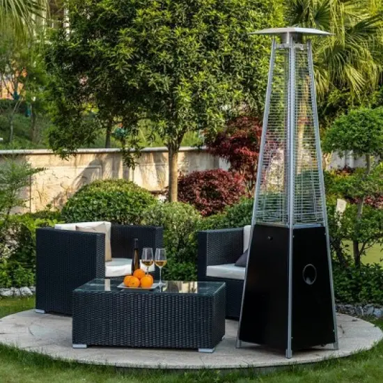 Garden Comfort 40000 BTU Portable Outdoor Flame Patio Heater Hammered Black image {7}