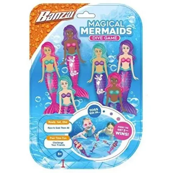 Banzai Magical Mermaids Dive Game &ndash; 6-Pack of Colorful Underwater Pool Toys image {2}