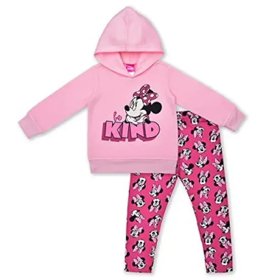 Disney Girl's 2-Pack Minnie Mouse Graphic Pullover Hoodie and Legging Pant Set image {7}