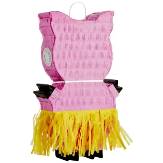 Blue Panda Pink Pig Pinata for Hawaiian Luau Pinata Summer Tropical Birthday Party Supplies Decorations with Skirt Design, 16.5x10x3 In image {7}