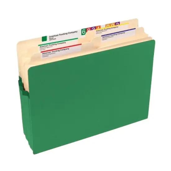 Smead File Pocket, Straight-Cut Tab, 3-1/2" Expansion, Letter Size, Green, 25 per Box (73226) image {4}