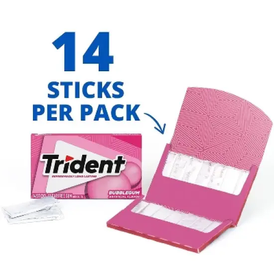 Trident Bubblegum Chewing Gums - 2.816oz/3pk image {3}