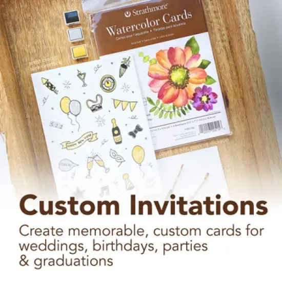 Strathmore 400 Series Watercolor Cards & Envelopes, Anniversary Size, 3.5x4.875 inch, 6 Per Pack, 3 Packs image {6}