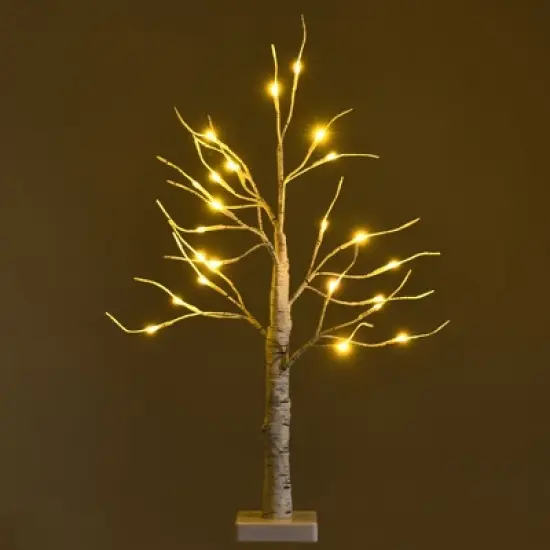 Costway 2ft/ 4ft/ 5ft/ 6ft Pre-lit White Twig Birch Tree for Christmas Holiday w/ LED Lights image {9}