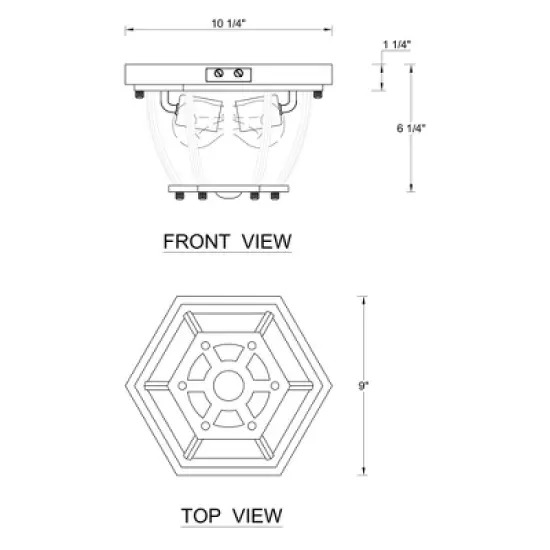 C Cattleya 2-Light Matte Black Motion Sensor Flush Mount Light with Clear Glass image {6}