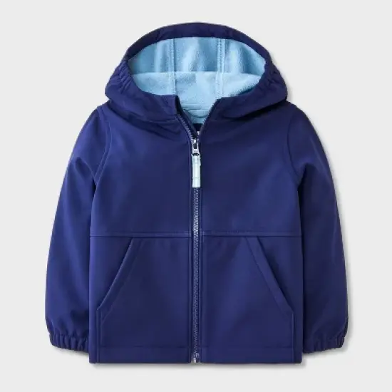 Toddler Boys' Full Zip Softshell Jacket - Cat & Jack&trade; Navy Blue image {4}