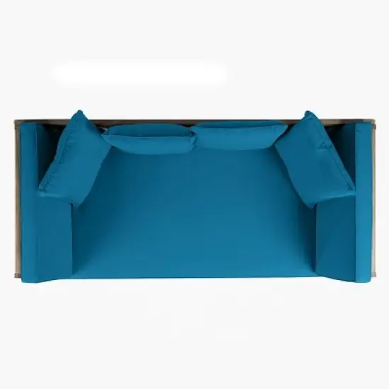 Ottavio Outdoor Acacia Wood Expandable Daybed with Cushions - Dark Teal/Gray - Christopher Knight Home image {5}