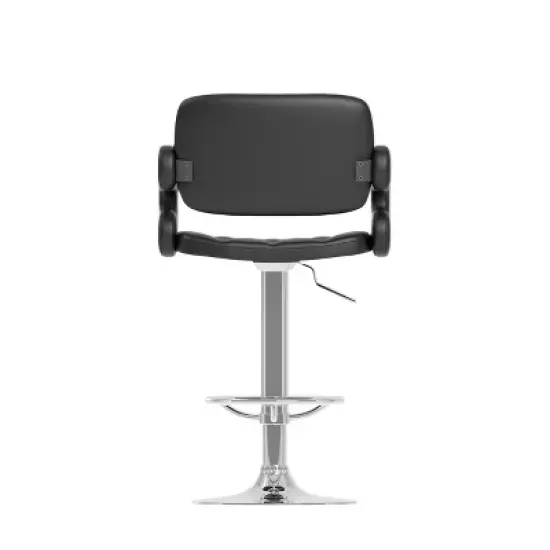 Set of 2 Counter Height Barstool with Armrests Black - CorLiving image {2}