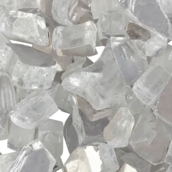 Home-Complete 10.47 lbs .5" Reflective Crushed Rock Fire Glass Clear image {7}