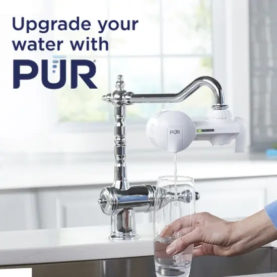 PUR Faucet Mount Water Filtration System, Powerful Filtration with Lead Reduction, Horizontal, White, PFM150W: Sink Water Filter, Kitchen Appliances image {8}