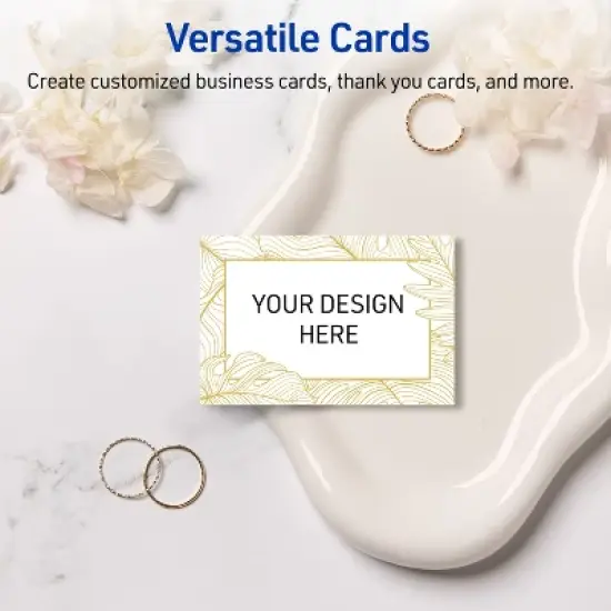 Avery Rectangle Business Cards, Gold Florals, 2" x 3.5" image {5}
