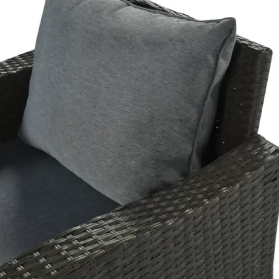 6pc Outdoor Set with Loveseats, Sofa, Chair, Bench & Coffee Table - Gray - GODEER image {5}