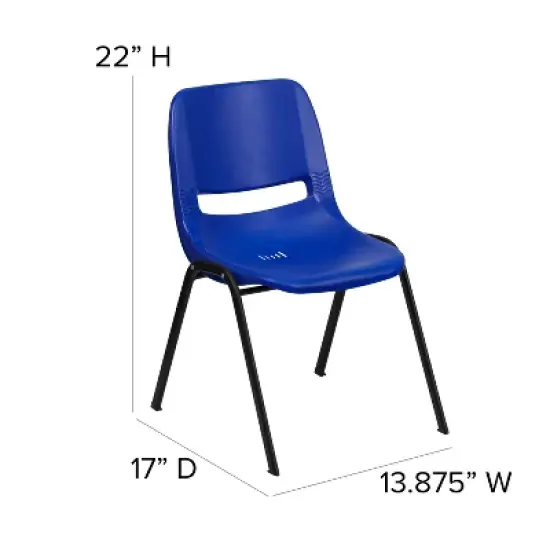 Emma and Oliver Ergonomic Kid's Shell Stack Chair - 12" Seat Daycare Home School image {4}
