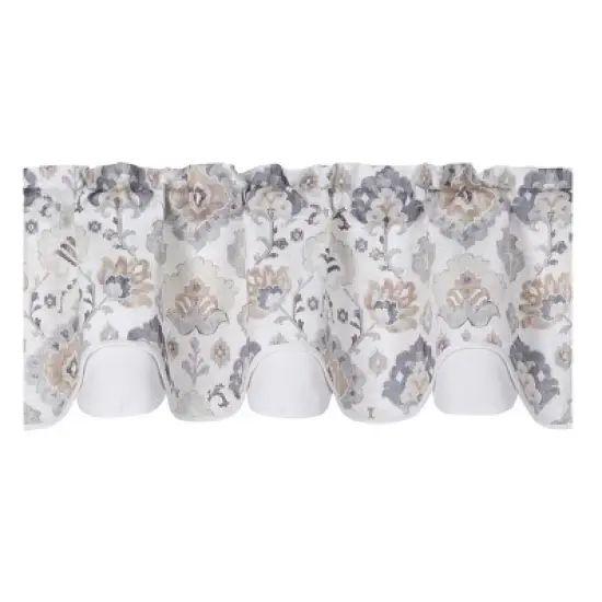 Kate Aurora Contemporary Influencer Water Color Damask Medallion Rod Pocket Window Valance image {6}