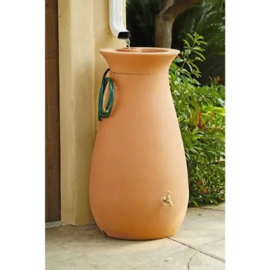 Rainwater Urn, 65 Gallon, 6' Hose Included, Brass Water Spigot, Removable Top image {2}