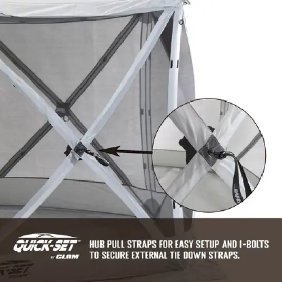 CLAM Quick-Set Escape Portable Pop-Up Outdoor Camping Gazebo Screen Tent Sided Canopy Shelter with Ground Stakes & Carry Bag image {2}