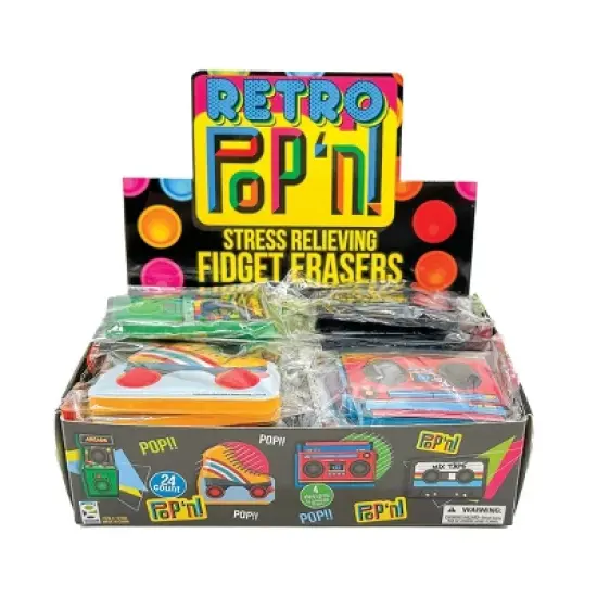 Geddes Retro Pop &lsquo;n&rsquo; Stress Relieving Fidget Erasers - 24 per display image {3}