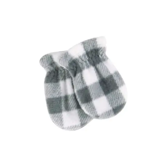 Hudson Baby Unisex Baby Trapper Hat, Mitten and Bootie Set, Charcoal White Plaid image {5}