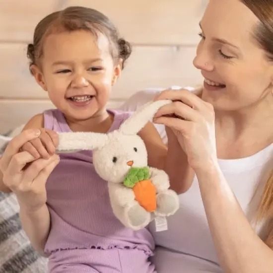 Easter Plush Bunny and Silicone Teether Set, Cute Plush Bunny with Carrot & Basket Teethers - Perfect Sensory & Soothing Gift Set for Newborns Infants image {3}
