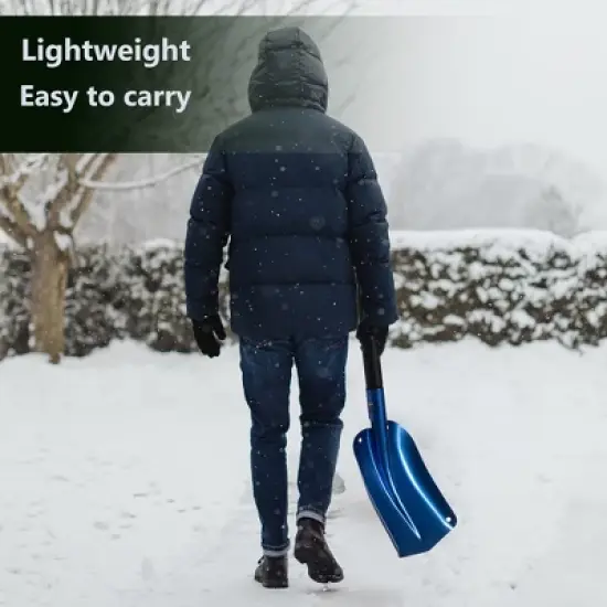 Gardenised Lightweight Extendable Aluminum Telescoping Compact Utility Snow Shovel, Blue image {4}
