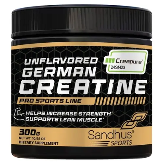 Sandhu's Creapure German Creatine Monohydrate Powder Supplements for Men & Women, Unflavored, 60 Servings, 300 gms, Supports Lean Muscle Building image {10}