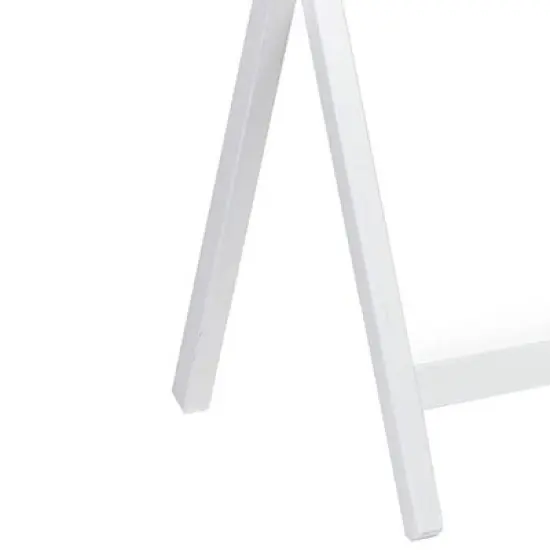 PJ Wood Conventional Solid and Sturdy Wood Construction Portable Folding TV Snack Tray Table Desk Serving Stand, White (8-Piece Set) image {3}