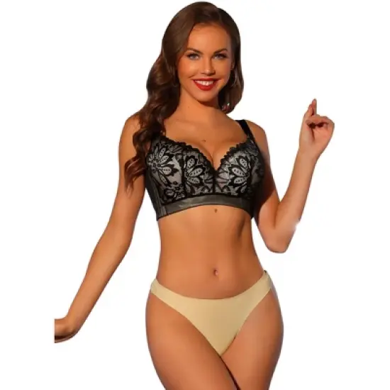 Allegra K Women's Floral Lace Adjustable Straps Full Coverage Push-up Bras image {5}