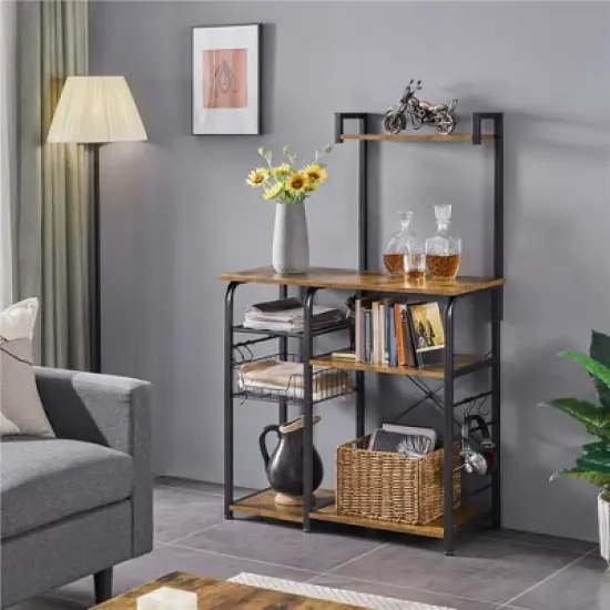 Yaheetech Kitchen Storage Shelves with 10 Hooks image {2}