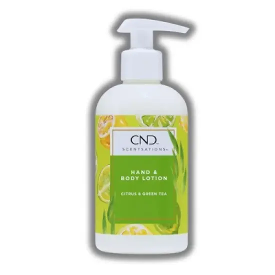 CND Hand& Body Lotion (Citrus & Green Tea ) | Milky lotion for hands and body Impressive and soft scent wraps around the entire body - (8.3 oz) image {2}