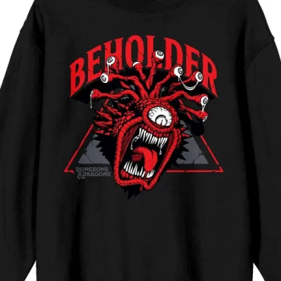 Dungeons & Dragons Beholder Crew Neck Long Sleeve Men's Black Sweatshirt image {1}