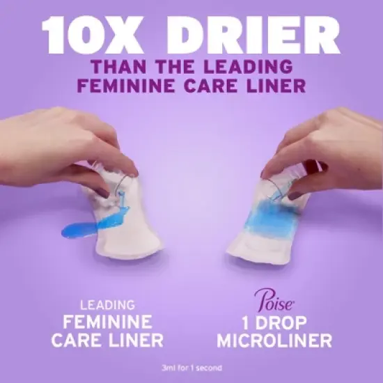 Poise Microliners Incontinence & Postpartum Panty Liners - Lightest Absorbency image {5}