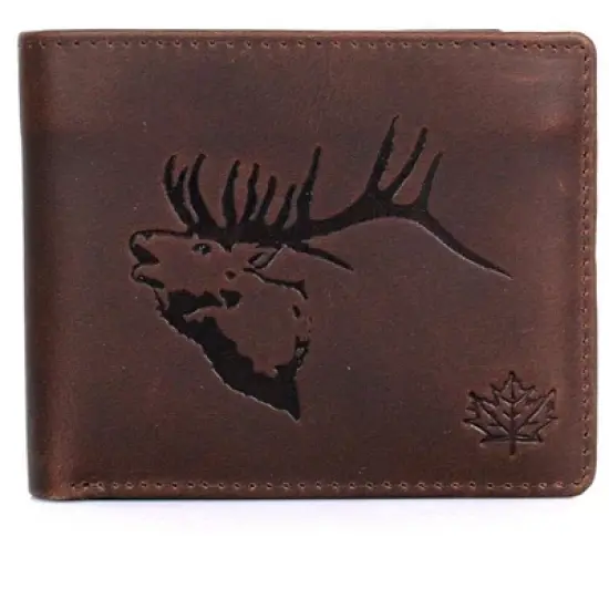 Karla Hanson CANADA WILD Men's Hunter Leather Wallet - Elk Stag image {5}