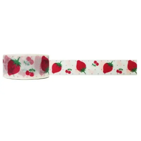 Wrapables Floral & Nature Washi Masking Tape, Strawberries & Cherries image {1}