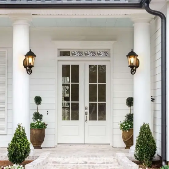 Aluminum Light Fixtures LED Outdoor Wall Lights Light That Comes On Automatically At Night Waterproof Vintage Glass Sconce-The Pop Home image {8}