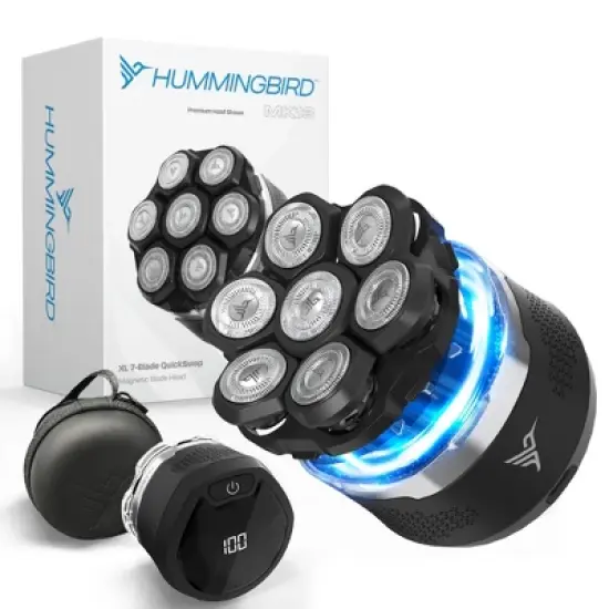 HUMMINGBIRD MK13 Premium Head Shaver, 7 Blade Electric Razors for Men, Rechargeable Wet & Dry Electric Head Shavers for Bald Men, Travel Case image {7}
