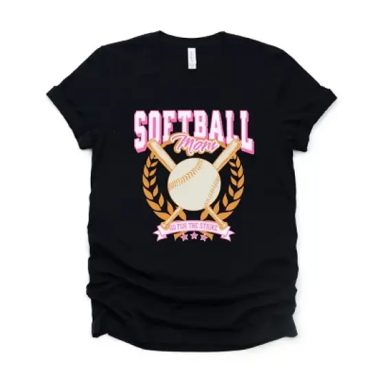 Simply Sage Market Softball Mom Crossed Bats Short Sleeve Tee image {1}