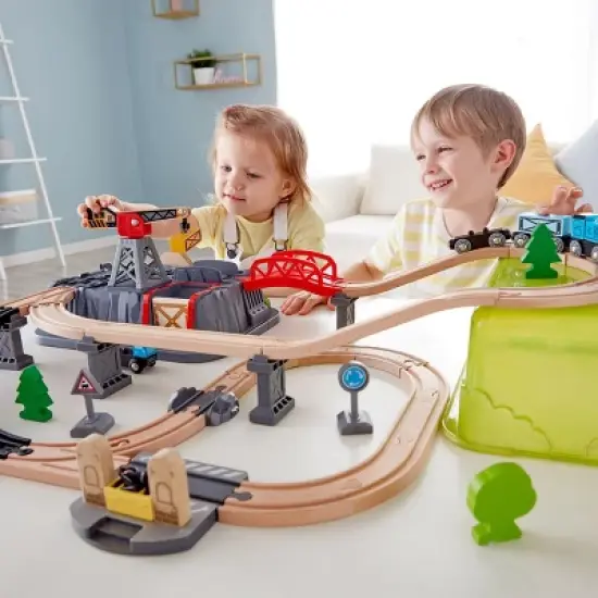 HAPE Railway Bucket Builder Set with Train and Tracks - 50 PCS image {4}
