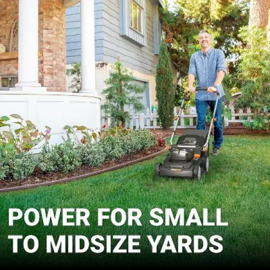 Worx WG745 40V 17'' Cordless Push Lawn Mower (2 Batteries & Charger Included) image {2}